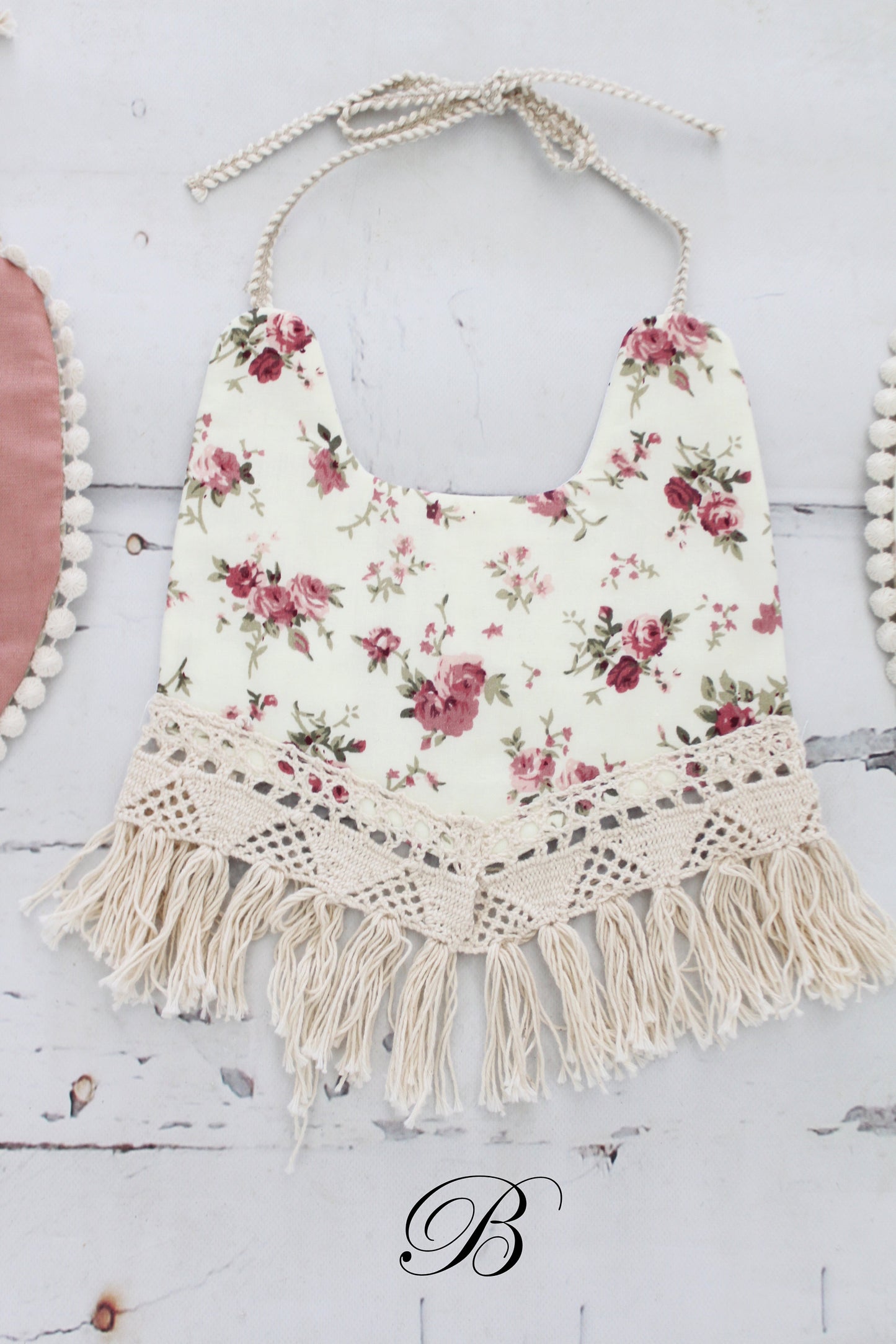 Easter Valentine Sweet Boho Baby Girl Bibs. Reversible Vintage Florals Lace. Boho Bandana Bib, Newborn, Coming Home Outfit 1st Birthday Bib