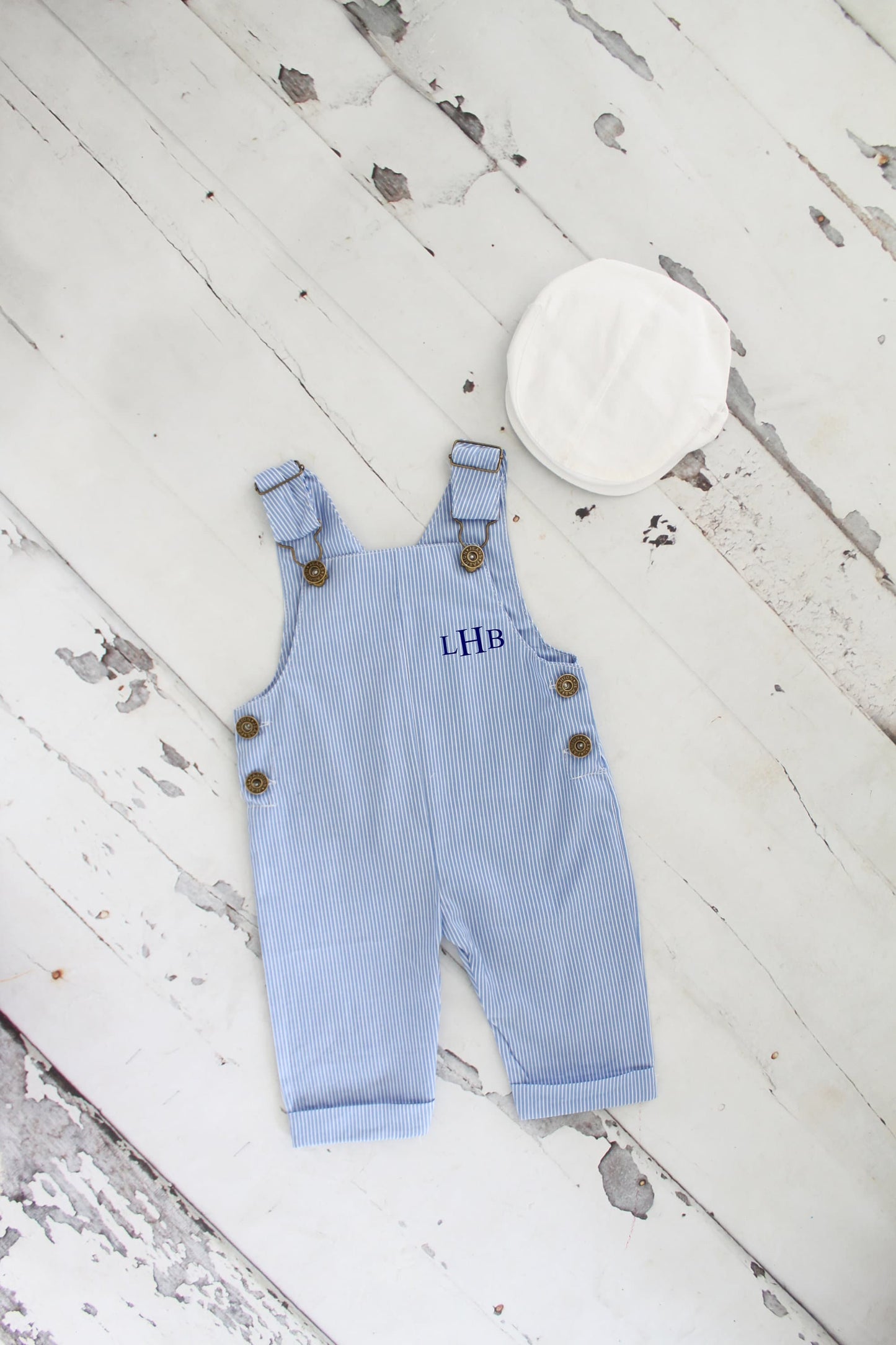 Easter, Summer Baby Boy Overalls Romper w Monogram or Name. Seersucker Newborn Baby Boy Coming Home Outfit 1st Birthday Newsboy Hat Jumper