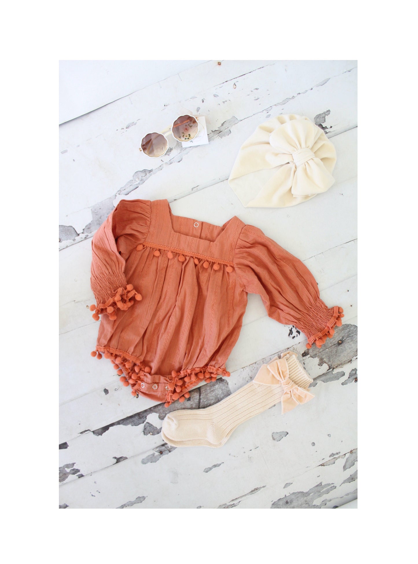 Boho Chic Baby Girl's Romper, Girl Ginger Fall Autumn Winter Outfit, Rustic Baby Romper Girl Outfit, 1st Birthday, Thanksgiving Christmas