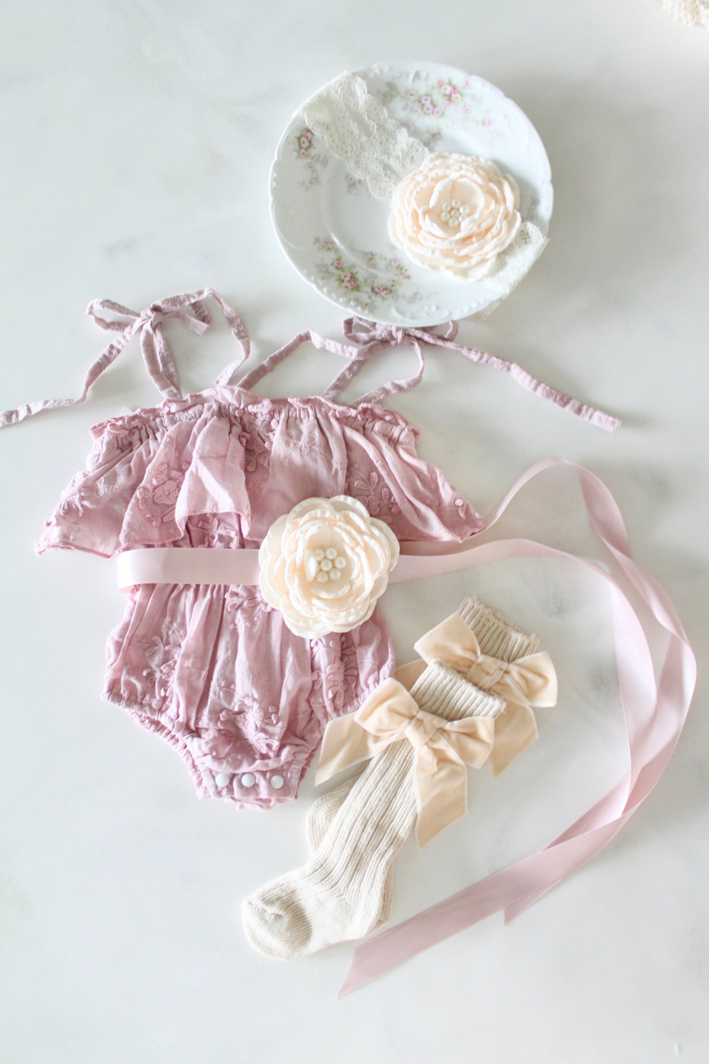 Easter Spring Boho Baby Girl Lace Floral Baby Romper, Coming Home, 1st Birthday Summer Outfit, Lace Romper Jumpsuit Jumper Dress