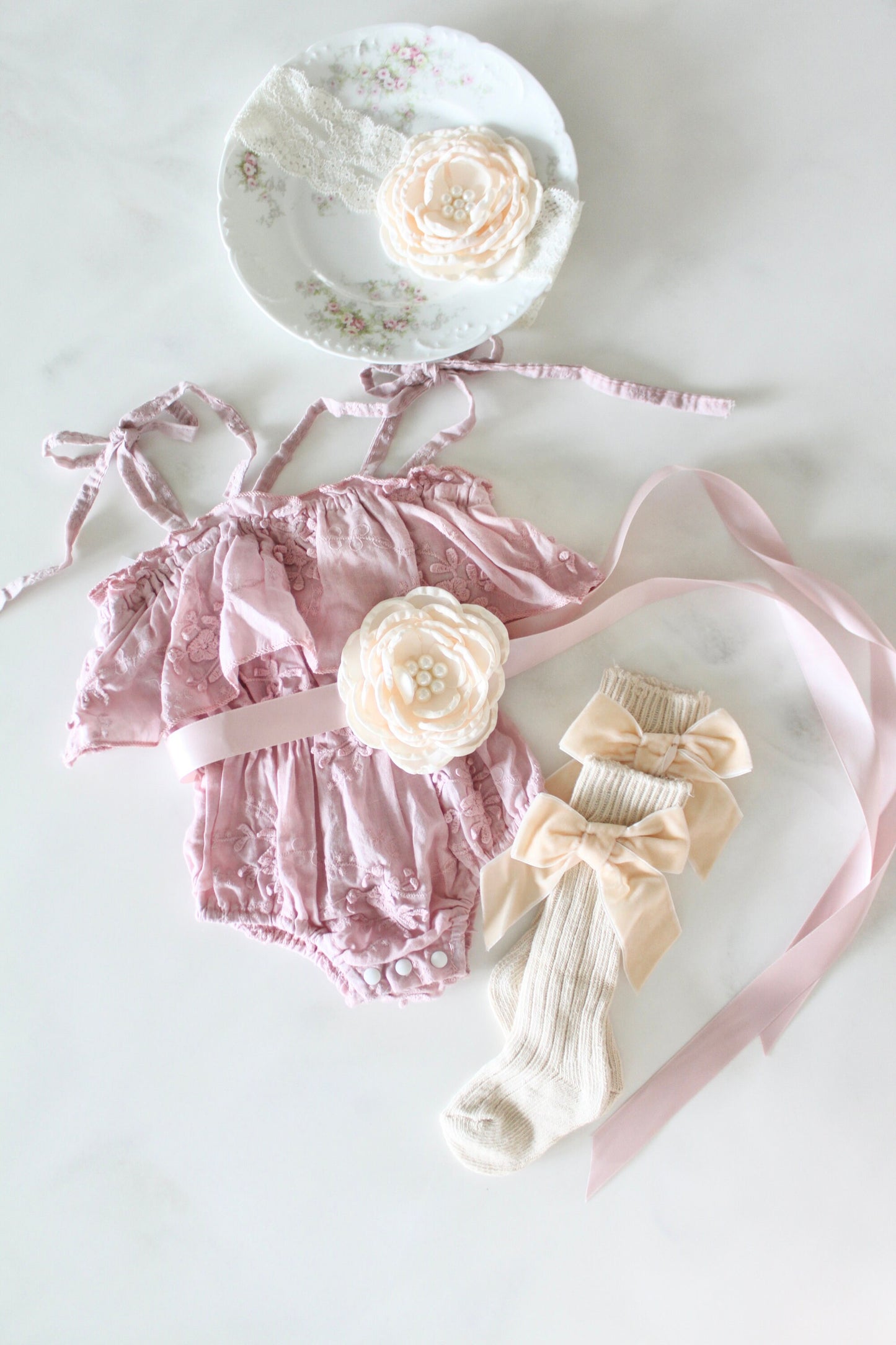 Easter Spring Boho Baby Girl Lace Floral Baby Romper, Coming Home, 1st Birthday Summer Outfit, Lace Romper Jumpsuit Jumper Dress