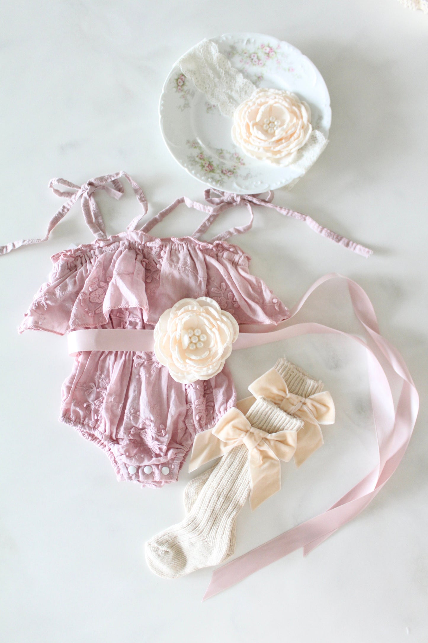 Easter Spring Boho Baby Girl Lace Floral Baby Romper, Coming Home, 1st Birthday Summer Outfit, Lace Romper Jumpsuit Jumper Dress
