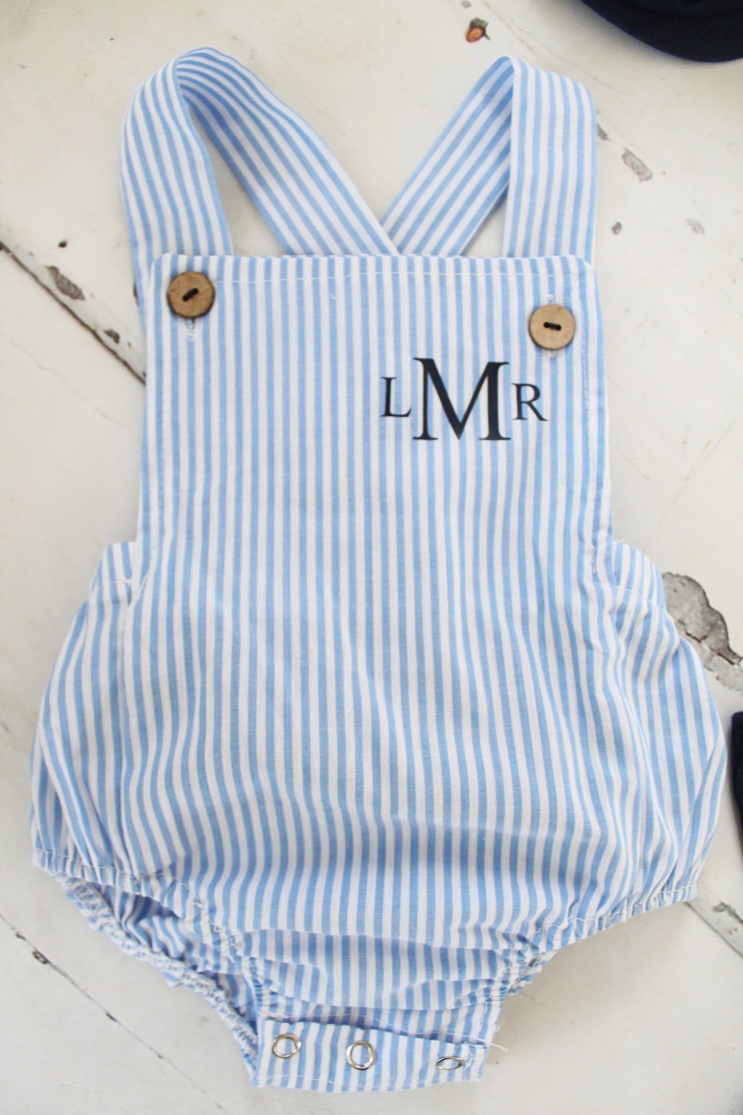 Summer Baby Boy Romper with Monogram or Name. Seersucker Newborn Baby Boy Coming Home Outfit, 1st Birthday Outfit Summertime Newsboy Hat