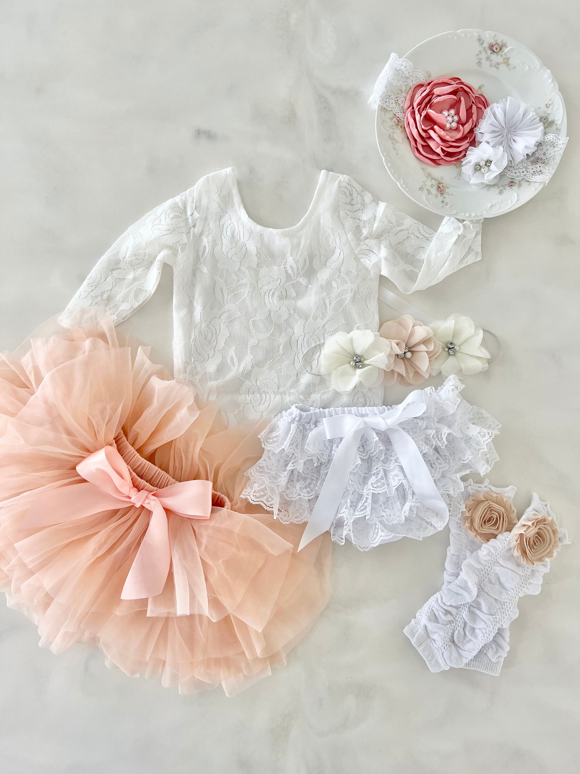 Boho Lace Bodysuit Summer Set Baby Girl Lovely Boho Chic Lace Bodysuit w Ties in Back Rustic Boho Easter Baby Girl 1st Birthday Outfit