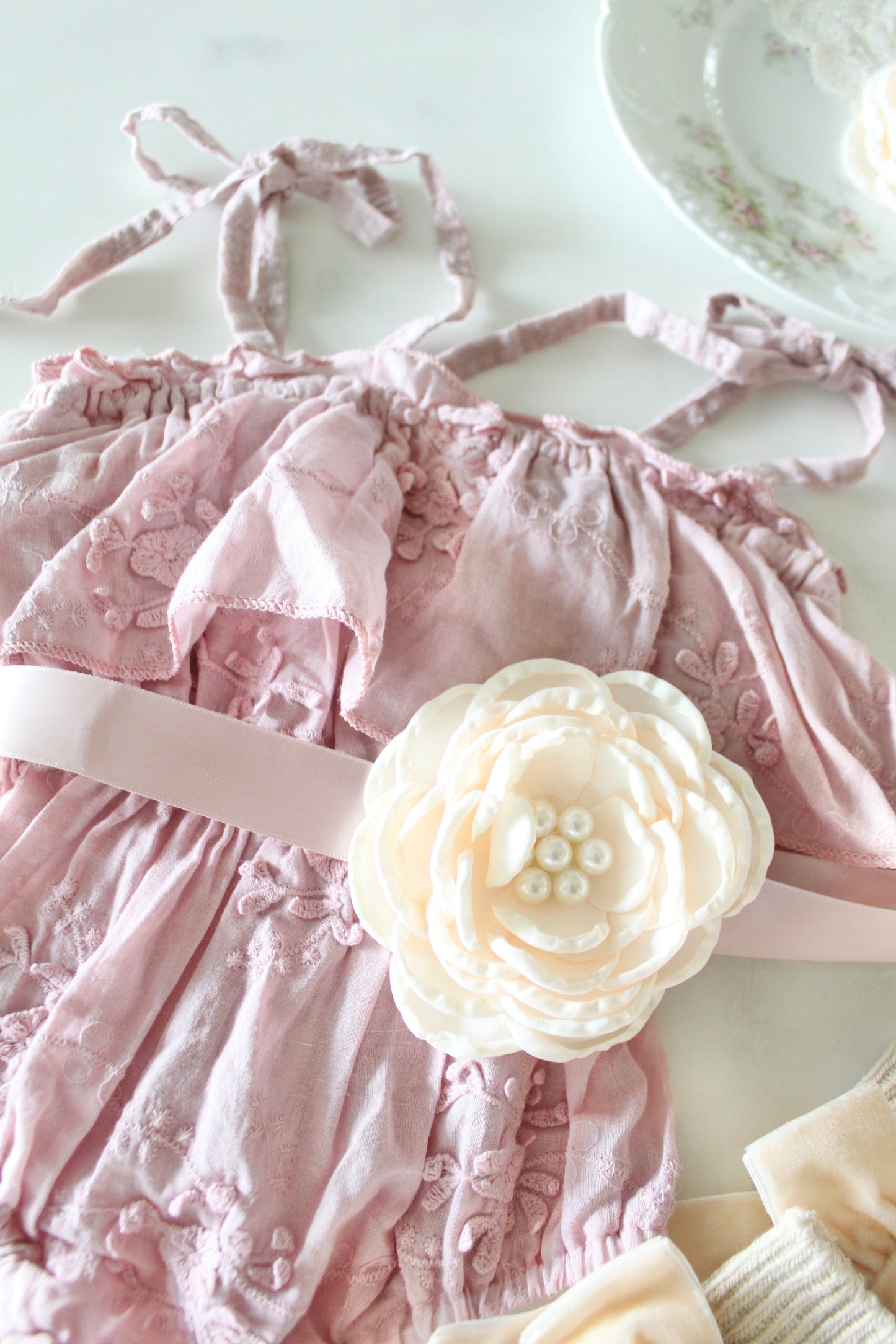 Easter Spring Boho Baby Girl Lace Floral Baby Romper, Coming Home, 1st Birthday Summer Outfit, Lace Romper Jumpsuit Jumper Dress