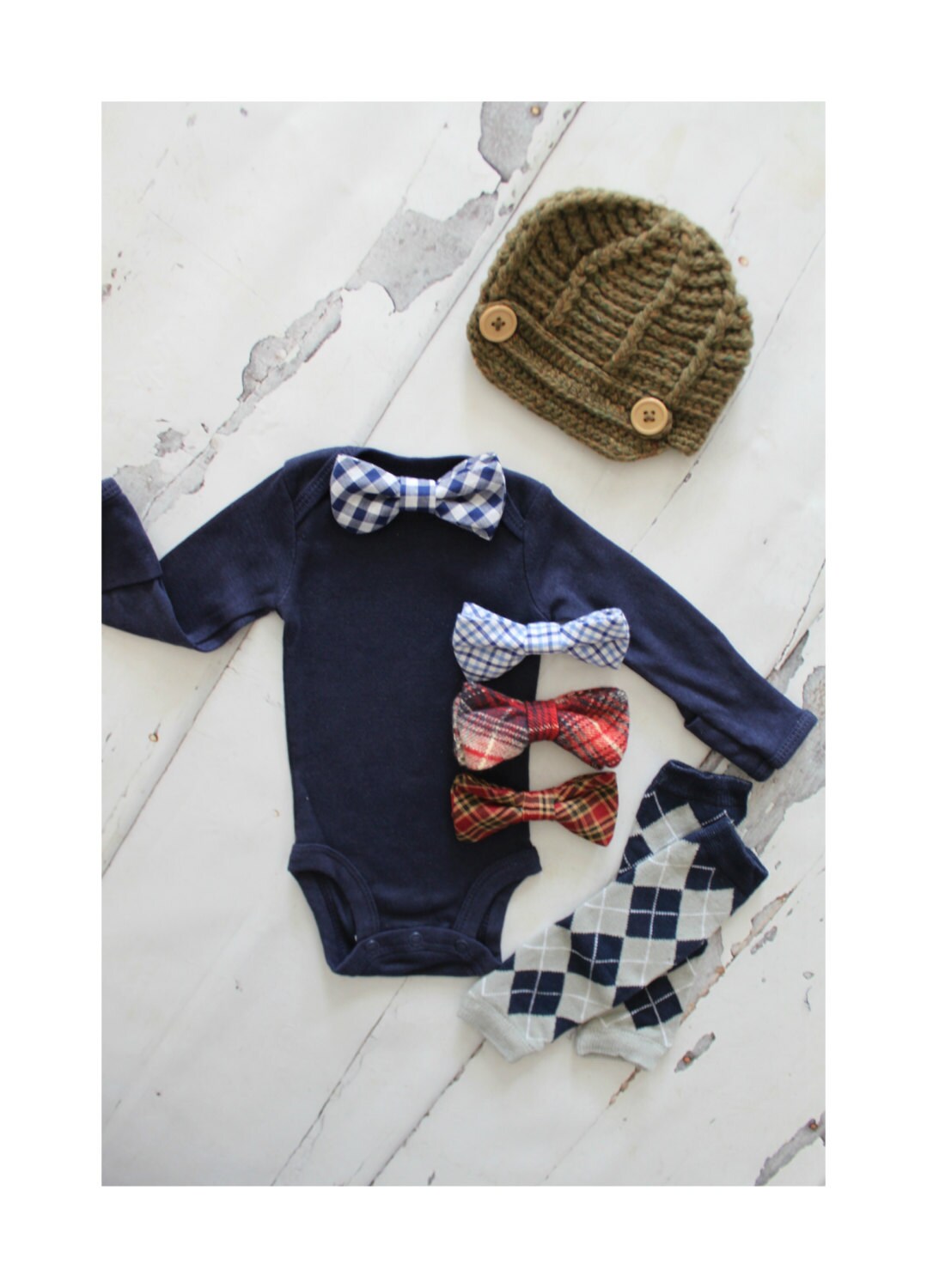 Thanksgiving preppy Baby Outfit, Newborn Baby Boy Coming Home Outfit Set, 1st Birthday Outfit. Bow Tie Bodysuit, Leg Warmers, Hat Summer