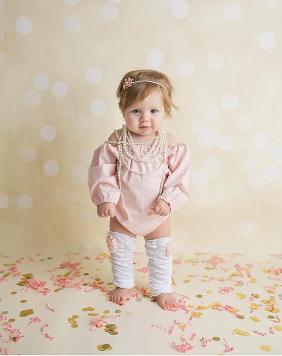 Thanksgiving Boho Chic Blush Pink Personalized Romper, Floral Crown Headband Newborn Baby Girl Coming Home Outfit 1st Birthday Mommy Me