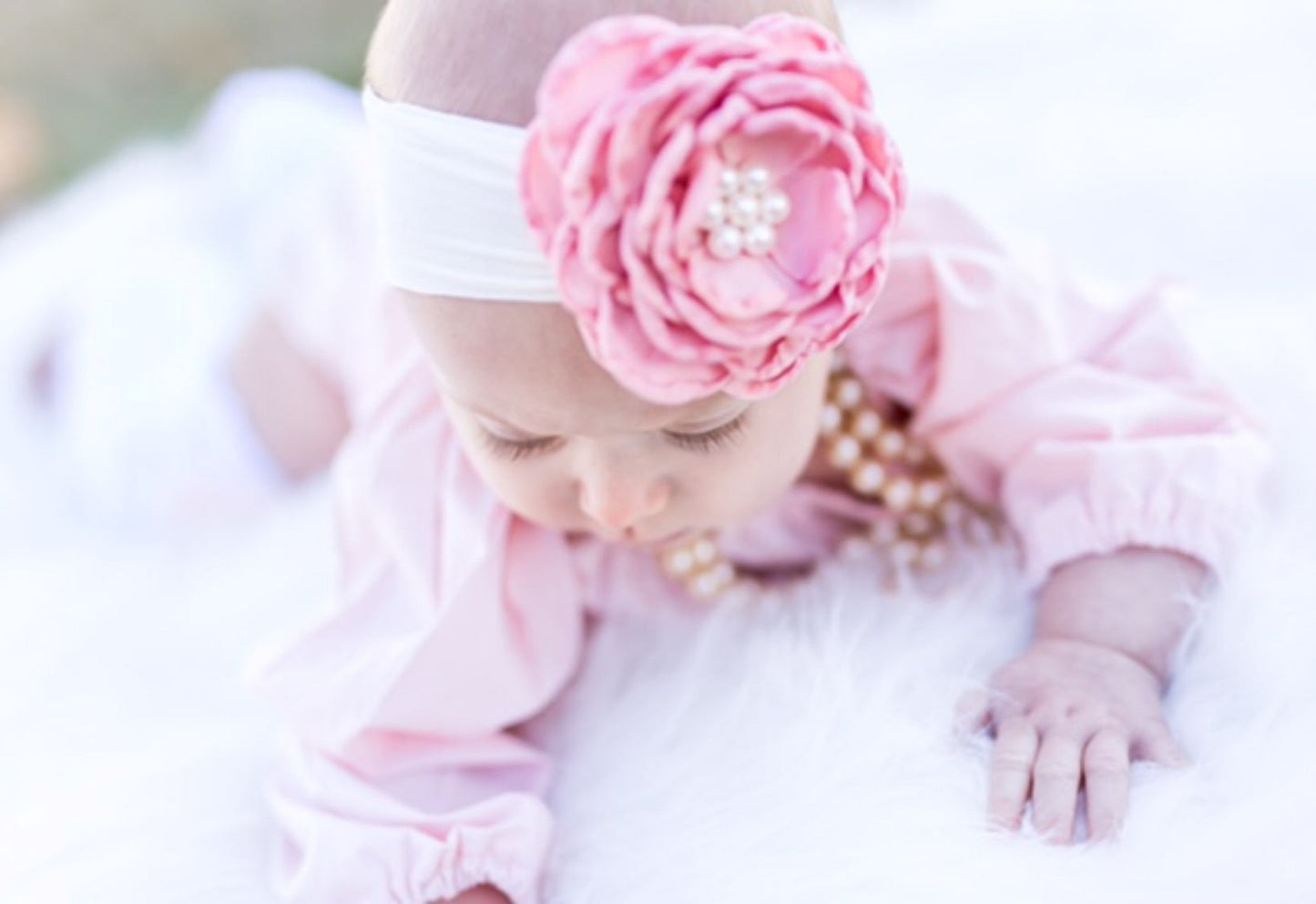 Personalized Easter Boho Blush Pink Off the Shoulder Romper Leg Warmers & Headband. Newborn Baby Girl Coming Home Outfit, 1st Birthday