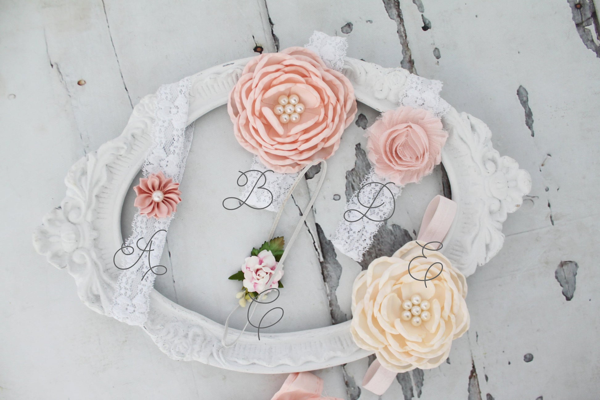 Summer Boho Chic Blush Pink Lace Romper & Headband. Newborn Baby Girl Coming Home Outfit, 1st Birthday Outfit Easter Set Mommy me