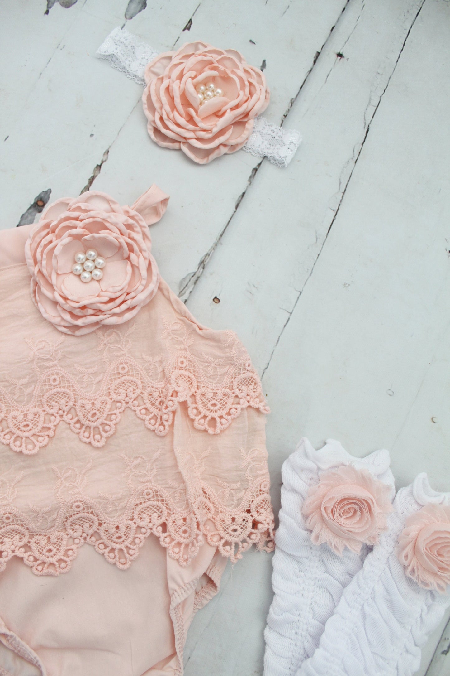 Summer Boho Chic Blush Pink Lace Romper & Headband. Newborn Baby Girl Coming Home Outfit, 1st Birthday Outfit Summer Set Mommy me