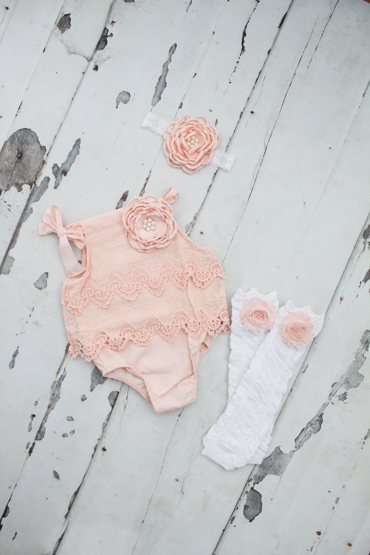 Summer Boho Chic Blush Pink Lace Romper & Headband. Newborn Baby Girl Coming Home Outfit, 1st Birthday Outfit Summer Set Mommy me