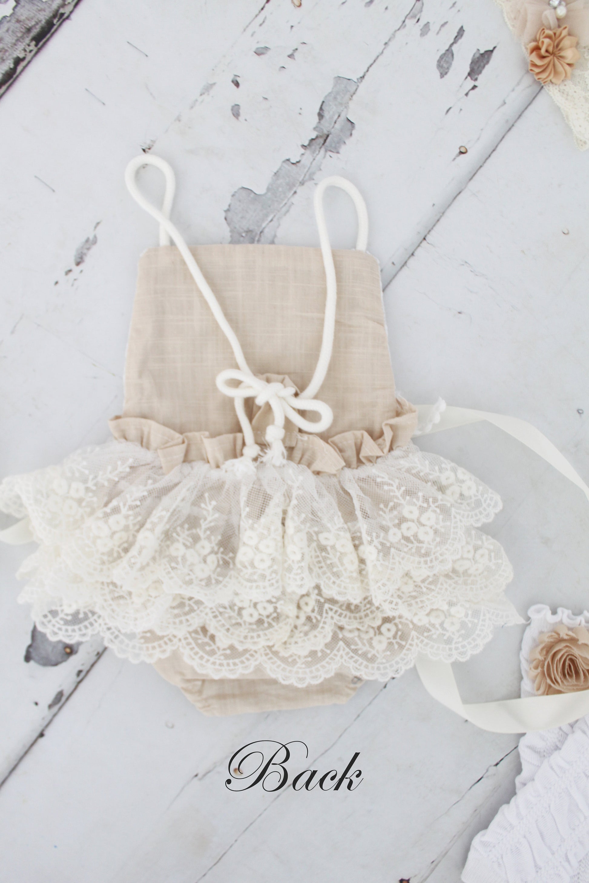 Baby Girl Fall Boho Lace Romper, Christmas Holiday Ruffle Leg Warmers & Headband Newborn Baby Girl Coming Home Outfit 1st Birthday Mommy Me