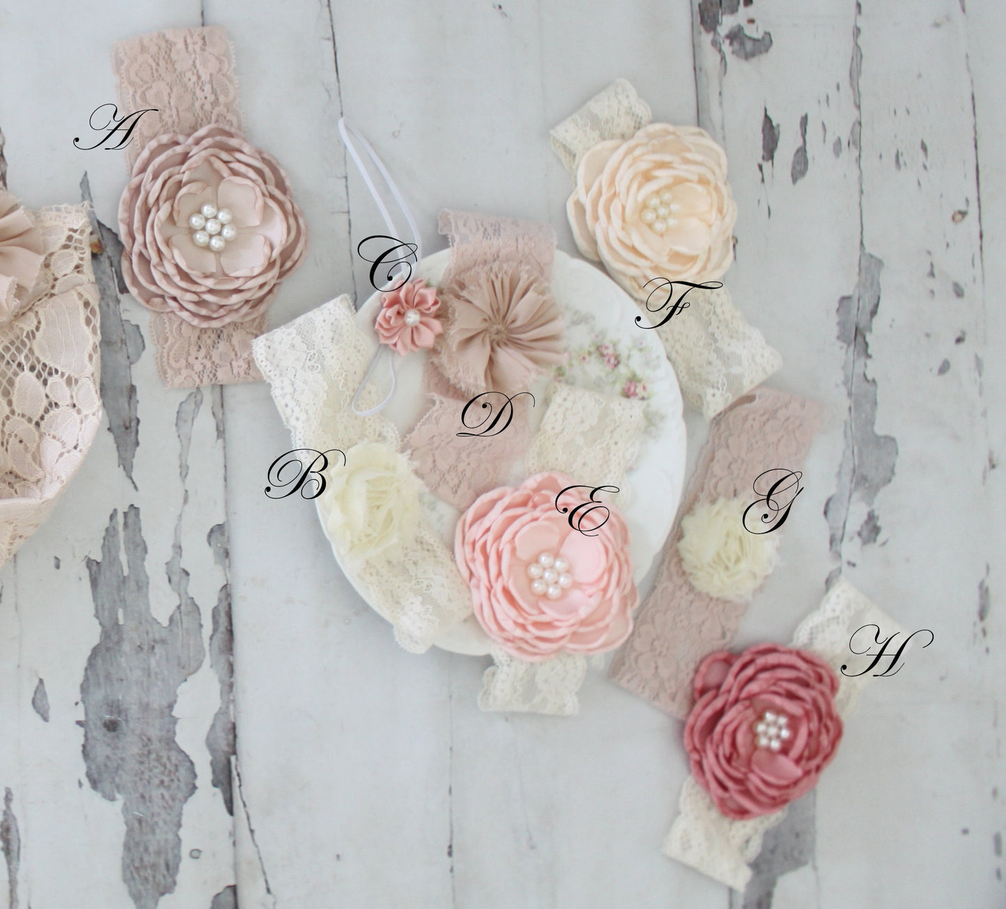 Boho Baby Girl Fall Newborn Baby Girl Photo Prop Boho Lace Romper w Satin Blush Bow & Headband. Coming Home Outfit, 1st Birthday Wedding