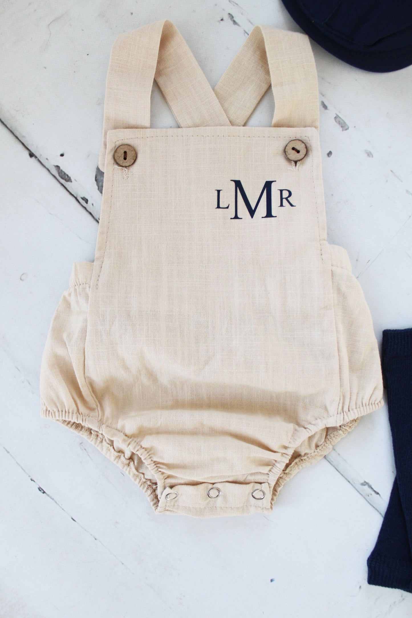 Newborn Baby Boy Romper with Monogram or Name Seersucker Coming Home Outfit, 1st Birthday Outfit, Newsboy Hat Summer, Photo prop Wedding