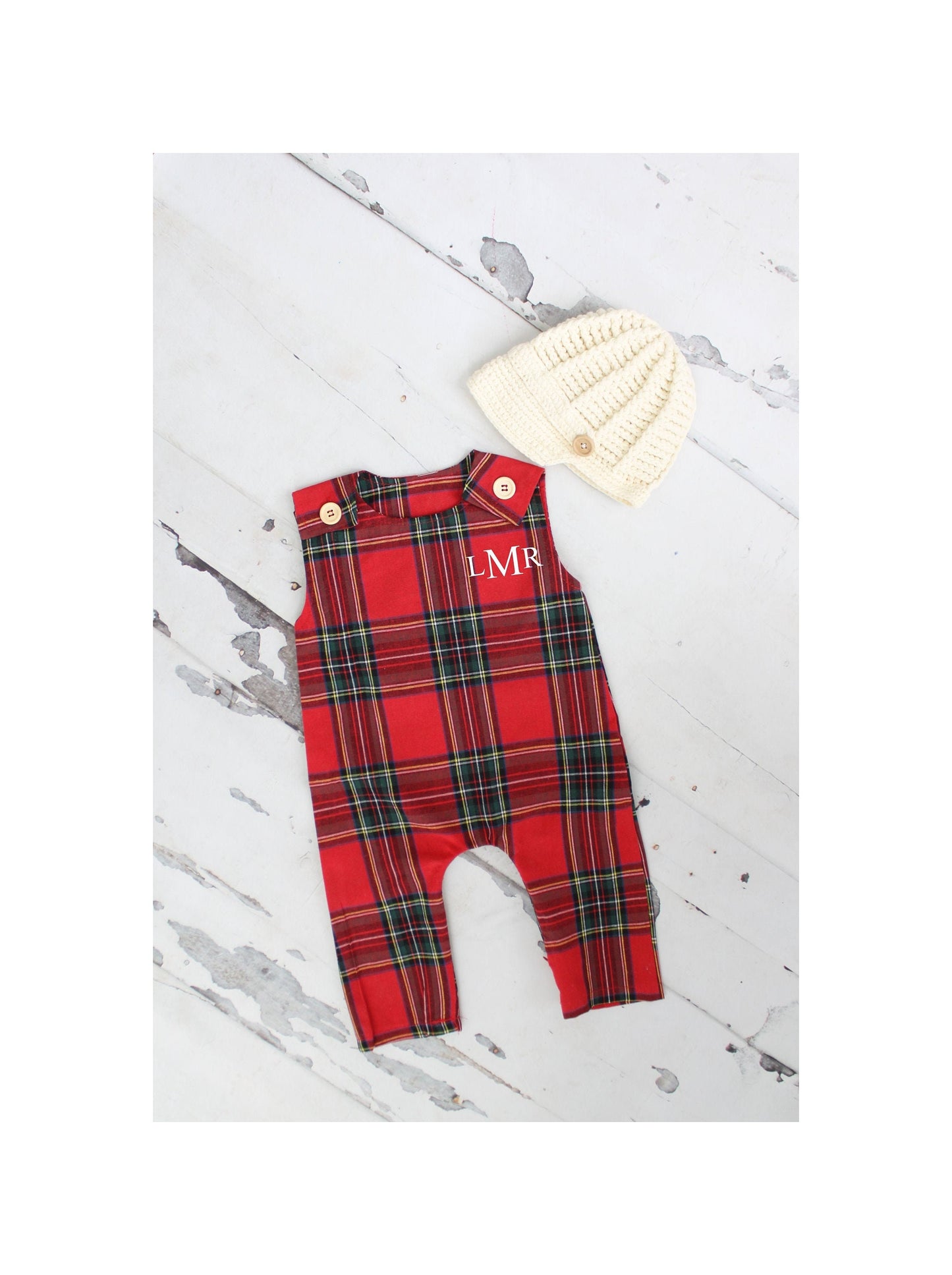 Christmas Holiday Baby Boy Jumpsuit Romper with Monogram or Name. Red Plaid Baby Boy Coming Home Outfit 1st Birthday Outfit Knit Newsboy Hat