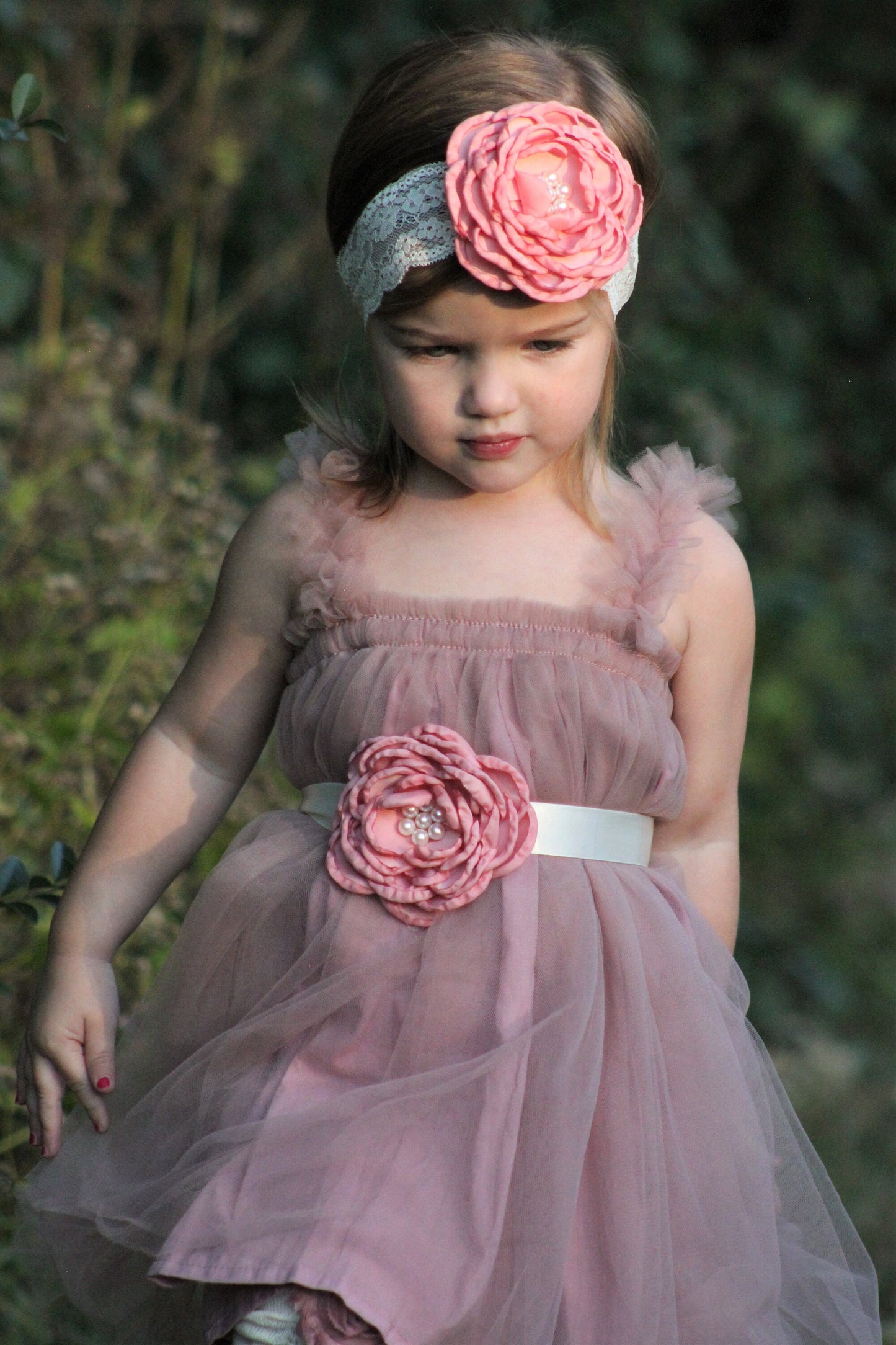 Valentine's Day Baby Girl Birthday Tutu Tulle Dress, Sash, & Lace Rose Headband, Easter Spring 1st Birthday Wedding Flower Girl pink dress