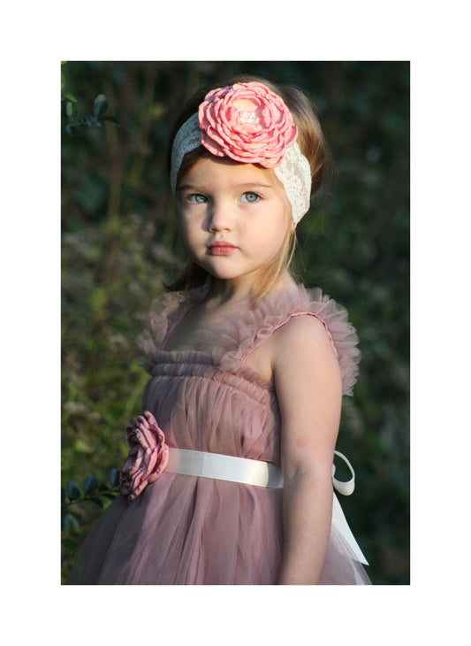 Valentine's Day Baby Girl Birthday Tutu Tulle Dress, Sash, & Lace Rose Headband, Easter Spring 1st Birthday Wedding Flower Girl pink dress