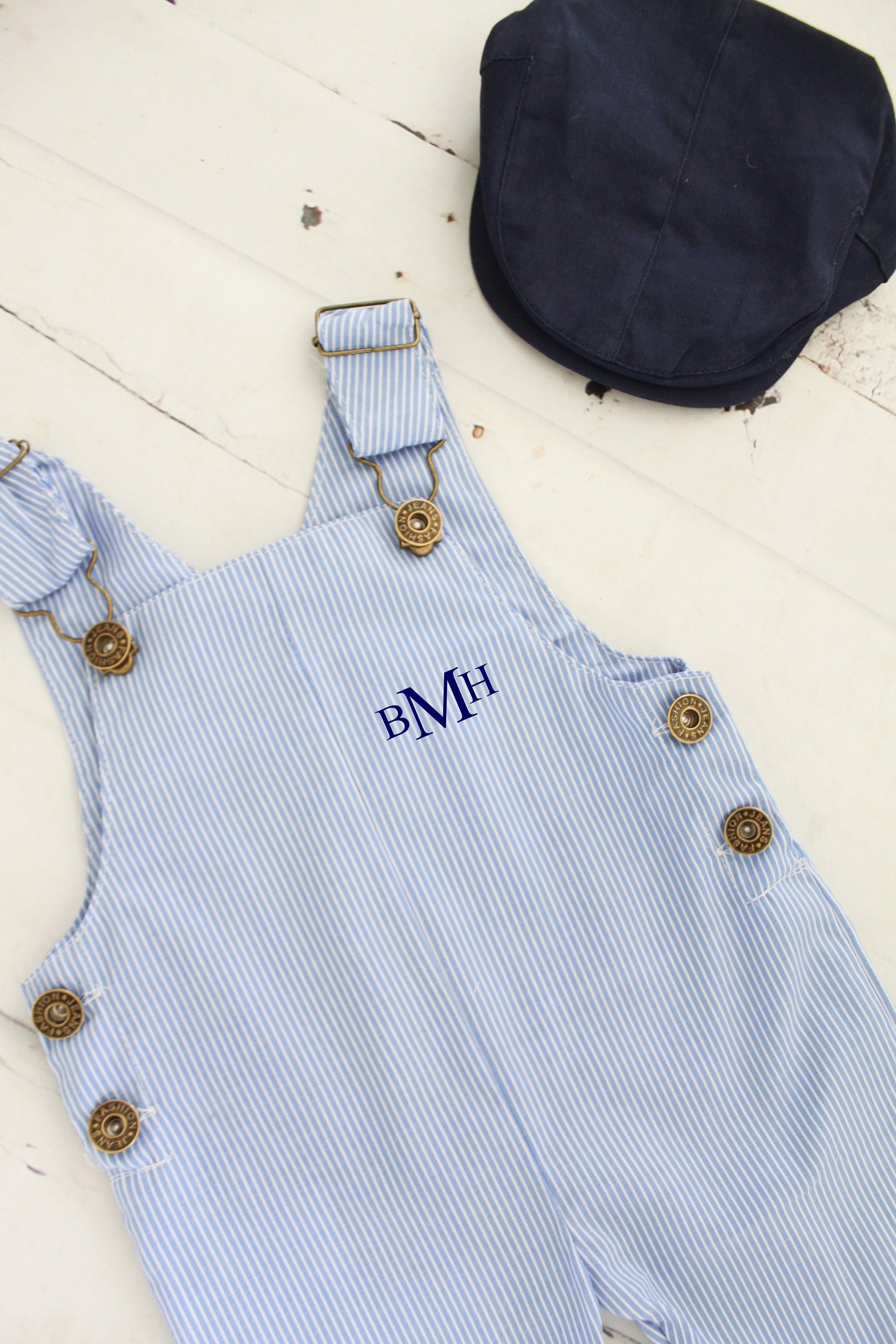 Easter, Summer Baby Boy Overalls Romper w Monogram or Name. Seersucker Newborn Baby Boy Coming Home Outfit 1st Birthday Newsboy Hat Jumper