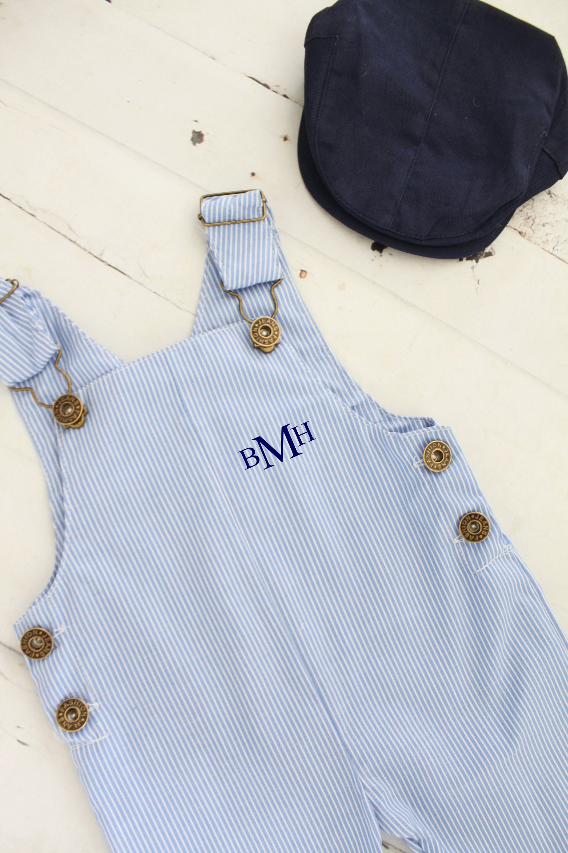 Easter, Summer Baby Boy Overalls Romper w Monogram or Name. Seersucker Newborn Baby Boy Coming Home Outfit 1st Birthday Newsboy Hat Jumper