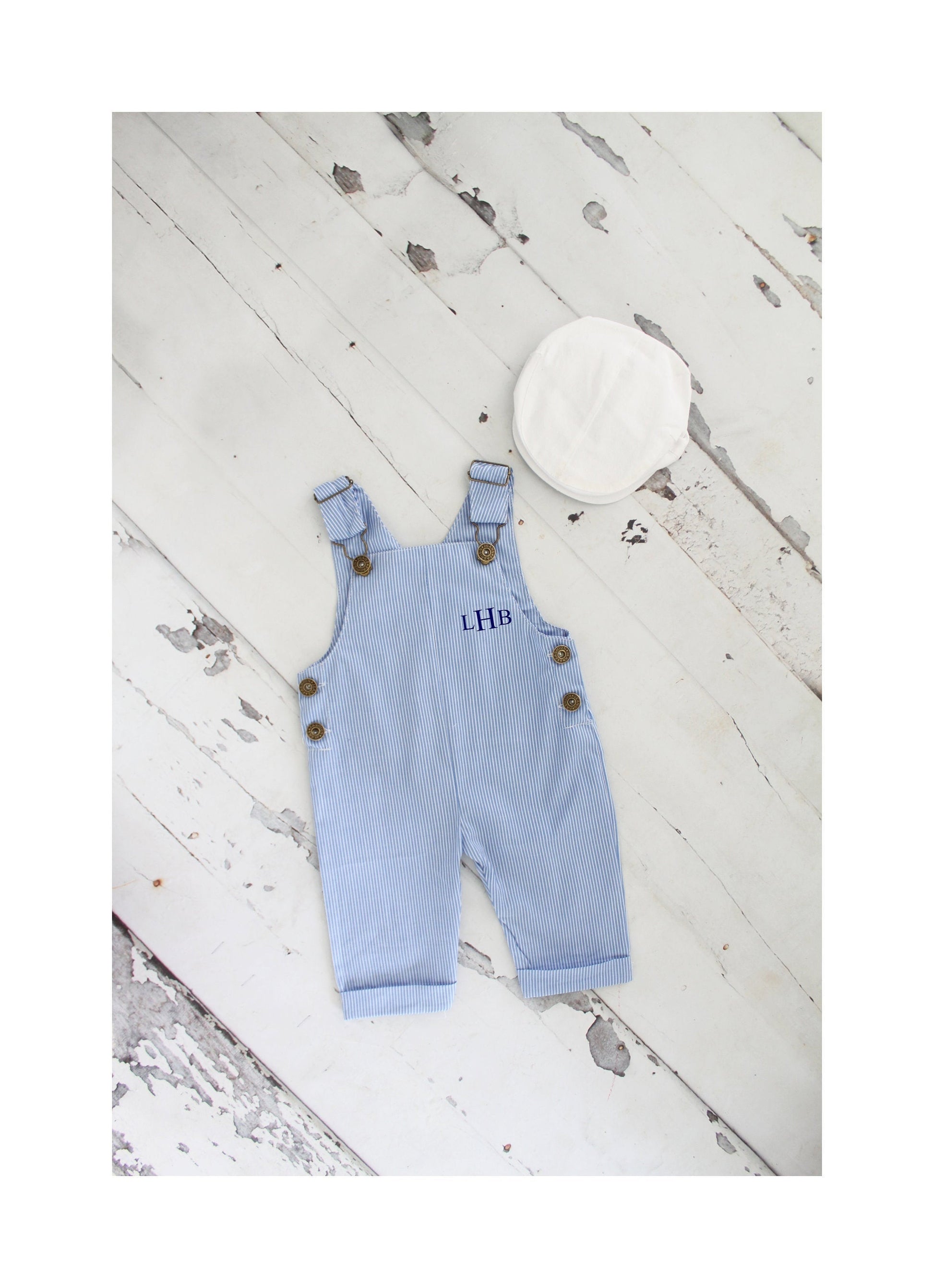 Easter Baby Boy Overalls Romper with Monogram or Name. Seersucker Newborn Baby Boy Coming Home Outfit 1st Birthday Outfit Newsboy Hat Jumper