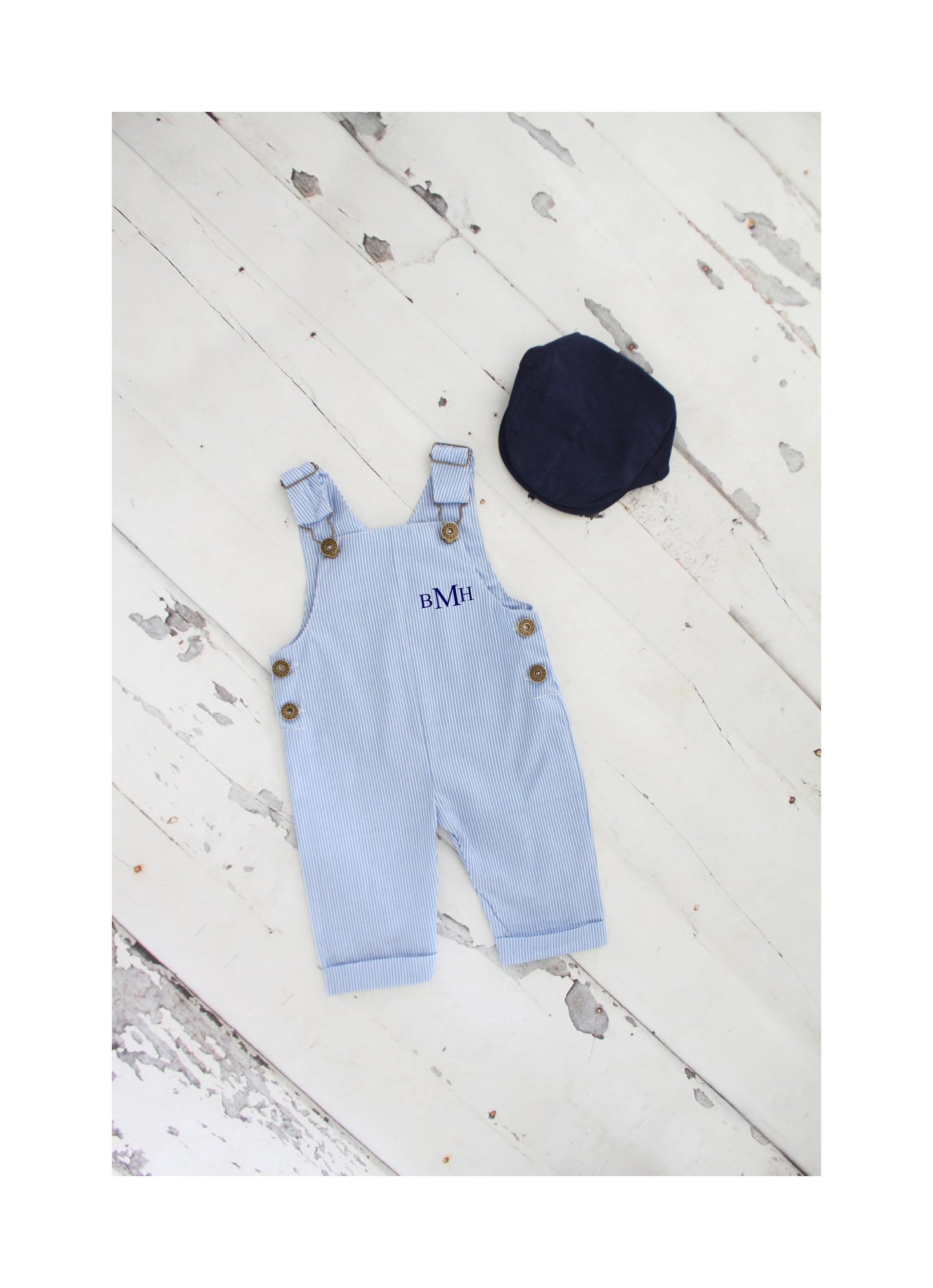 Easter Baby Boy Overalls Romper with Monogram or Name. Seersucker Newborn Baby Boy Coming Home Outfit 1st Birthday Outfit Newsboy Hat Jumper