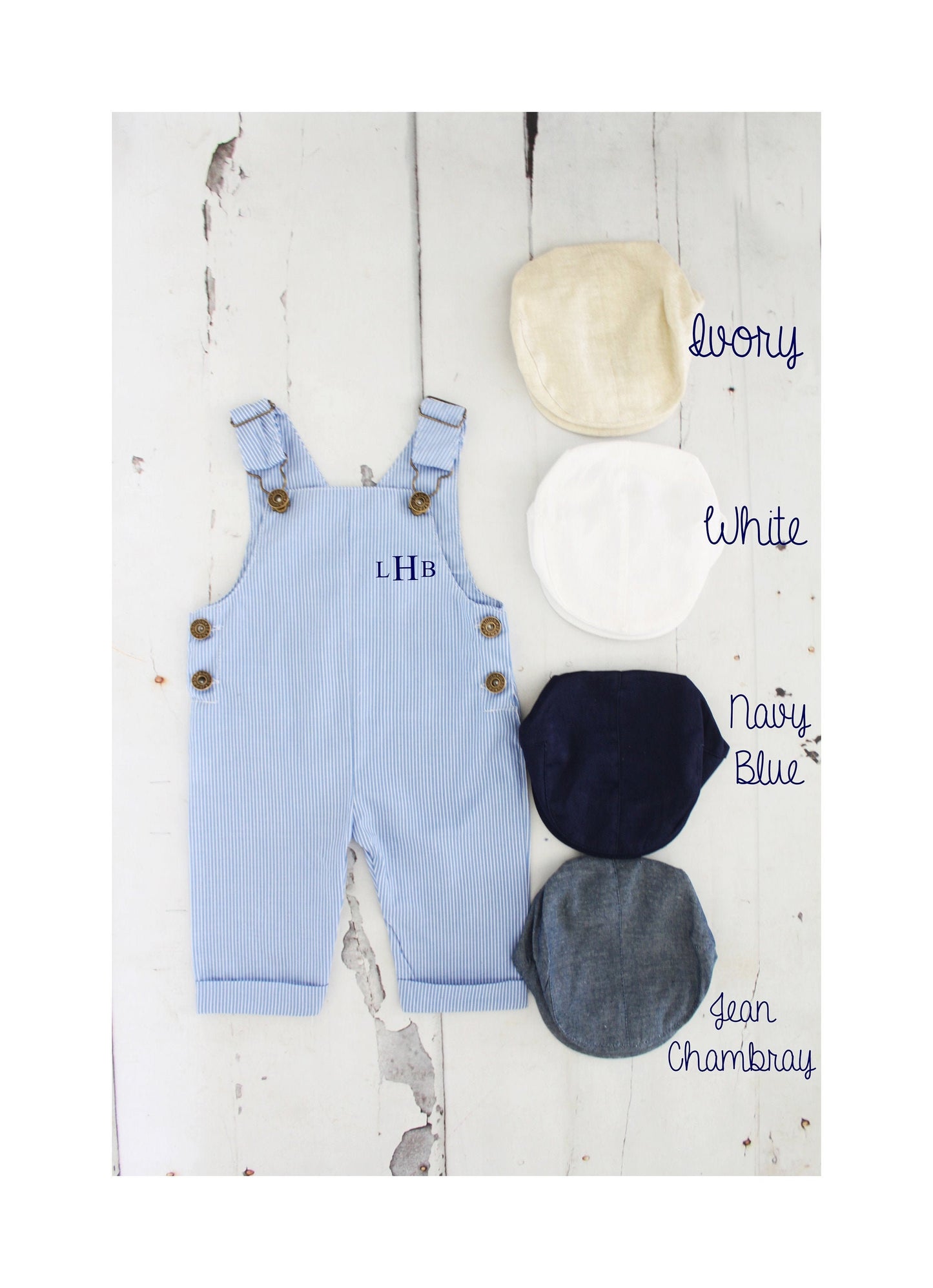 Easter, Summer Baby Boy Overalls Romper w Monogram or Name. Seersucker Newborn Baby Boy Coming Home Outfit 1st Birthday Newsboy Hat Jumper