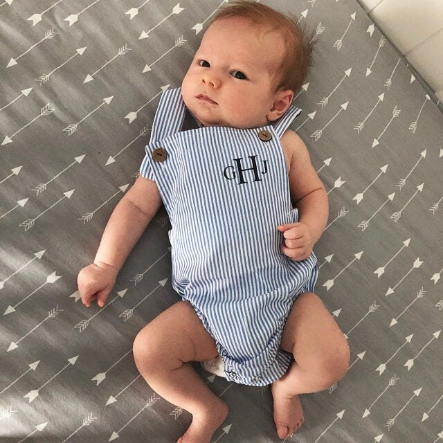 Easter Baby Boy Overalls Romper with Monogram or Name. Seersucker Newborn Baby Boy Coming Home Outfit 1st Birthday Outfit Newsboy Hat Jumper