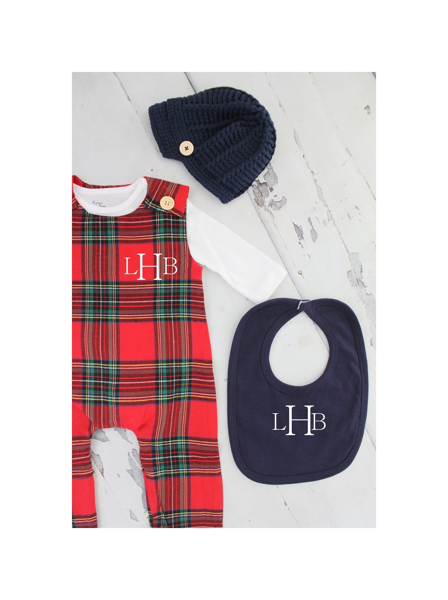 Christmas Holiday Baby Boy Jumpsuit Romper with Monogram or Name. Red Plaid Baby Boy Coming Home Outfit 1st Birthday Outfit Newsboy Hat