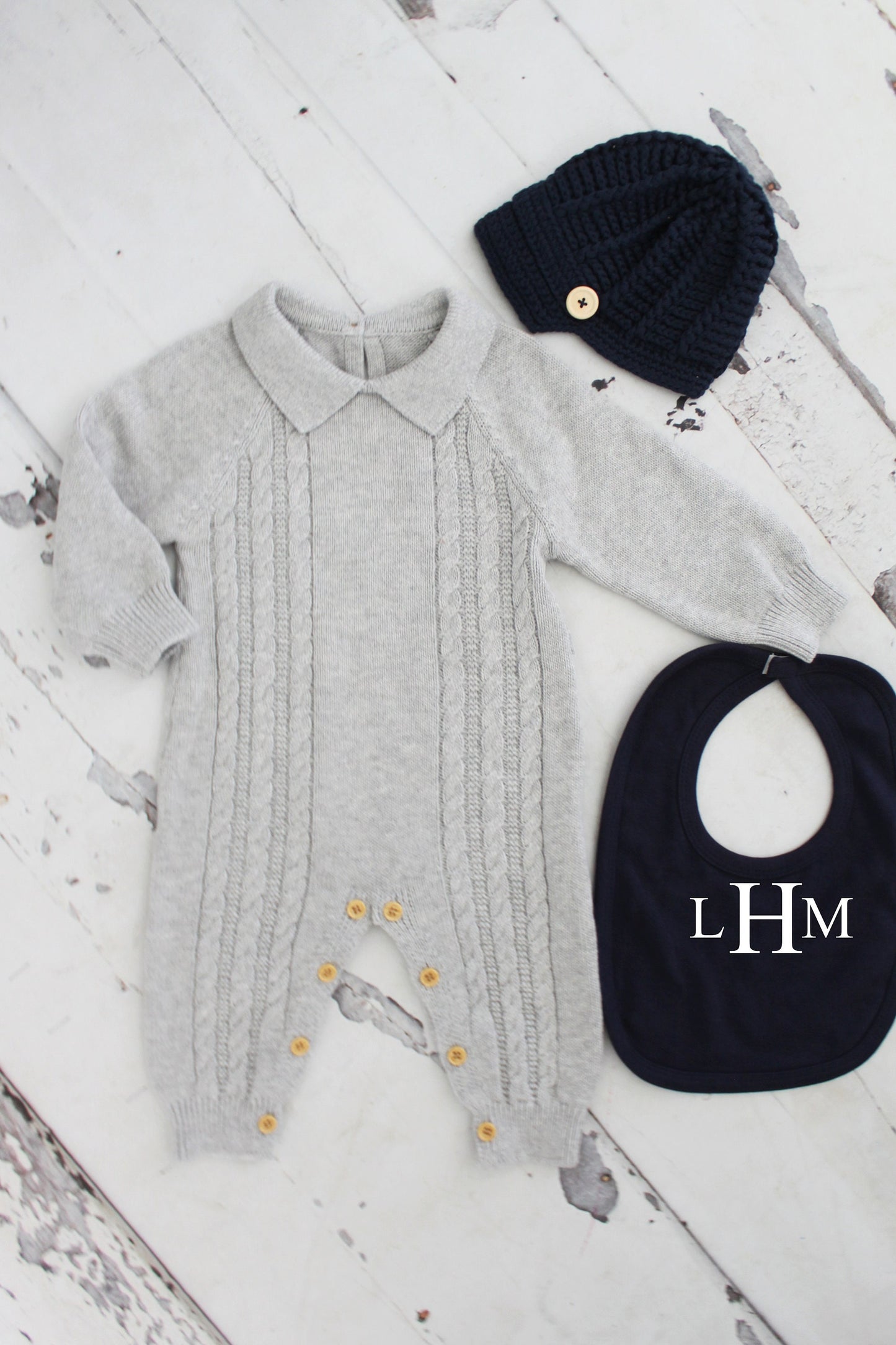 Easter Spring Baby Boy Sweater Jumpsuit Romper, Bib with Monogram or Name, Knit Newsboy Hat. Baby Boy Coming Home Outfit 1st Birthday