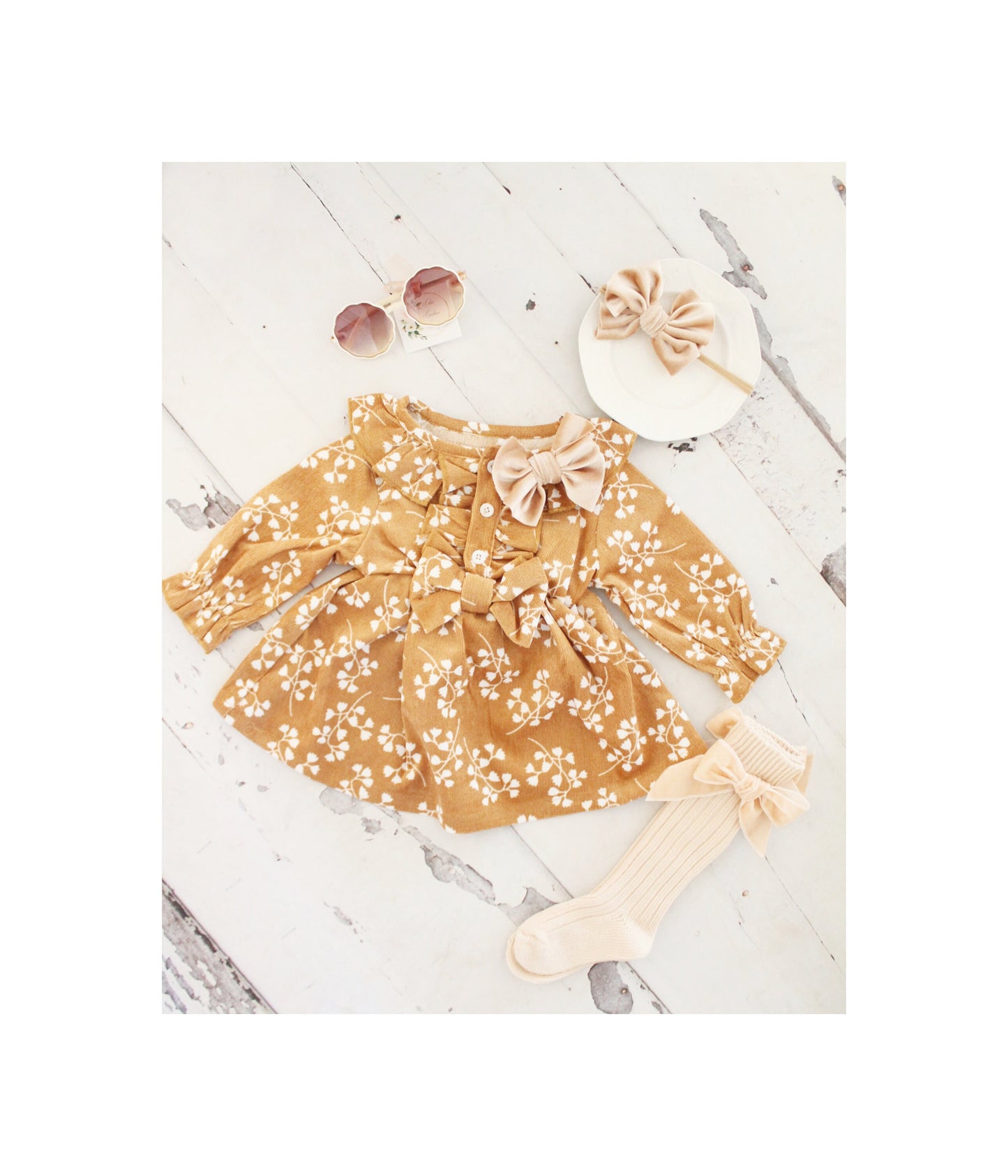 Boho Chic Fall Pumpkin Spice Baby Girl's Corduroy Dress, Girl Fall Outfit, Rustic Pumpkin Baby Girl Dress, 1st Birthday, Fall Outfit Ginger