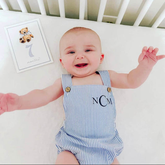Holiday Baby Boy Romper with Monogram or Name. Solid or Striped Newborn Baby Boy Coming Home Outfit, 1st Birthday Outfit Newsboy Hat Dapper