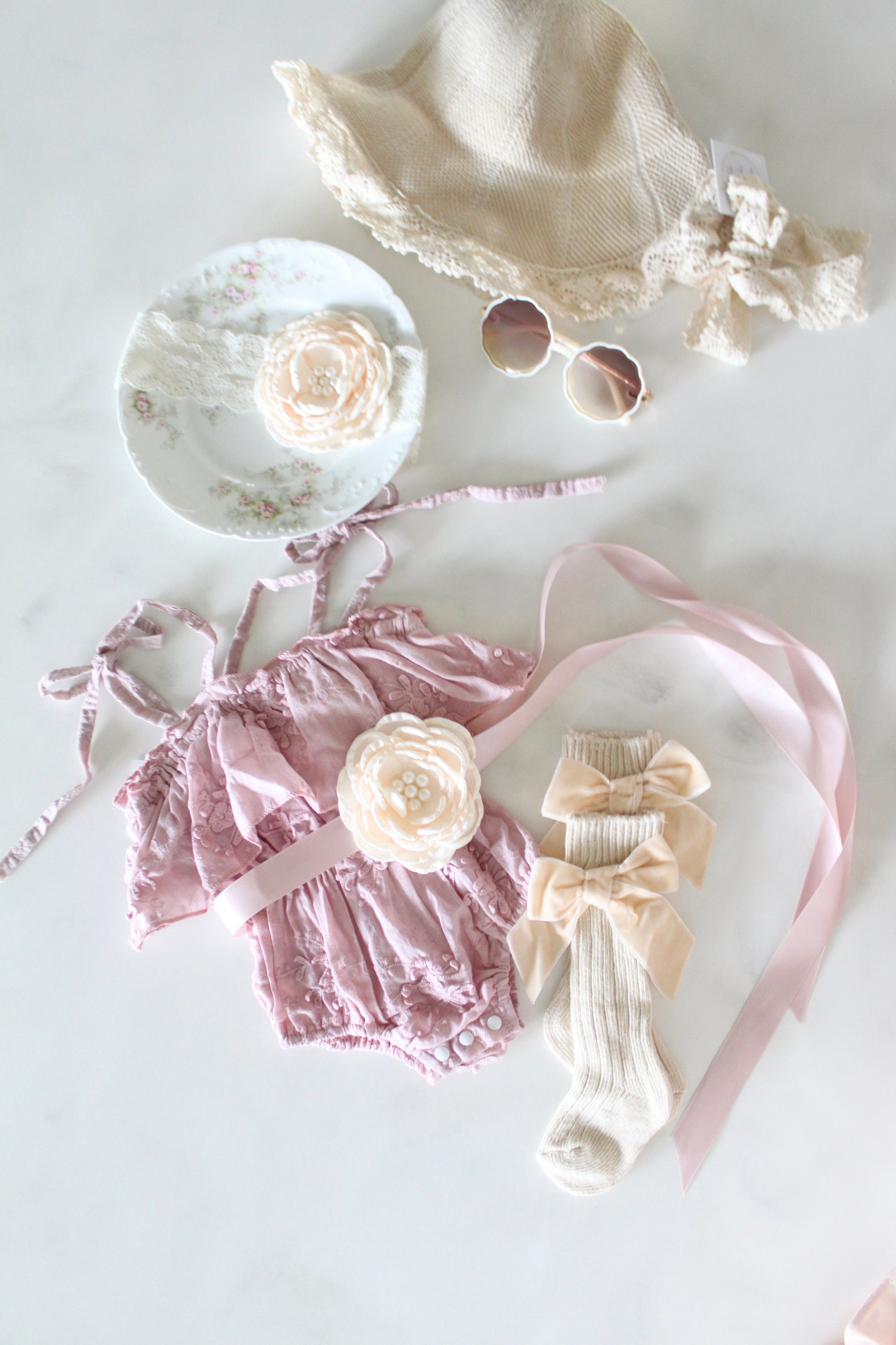 Easter Spring Boho Baby Girl Lace Floral Baby Romper, Coming Home, 1st Birthday Summer Outfit, Lace Romper Jumpsuit Jumper Dress