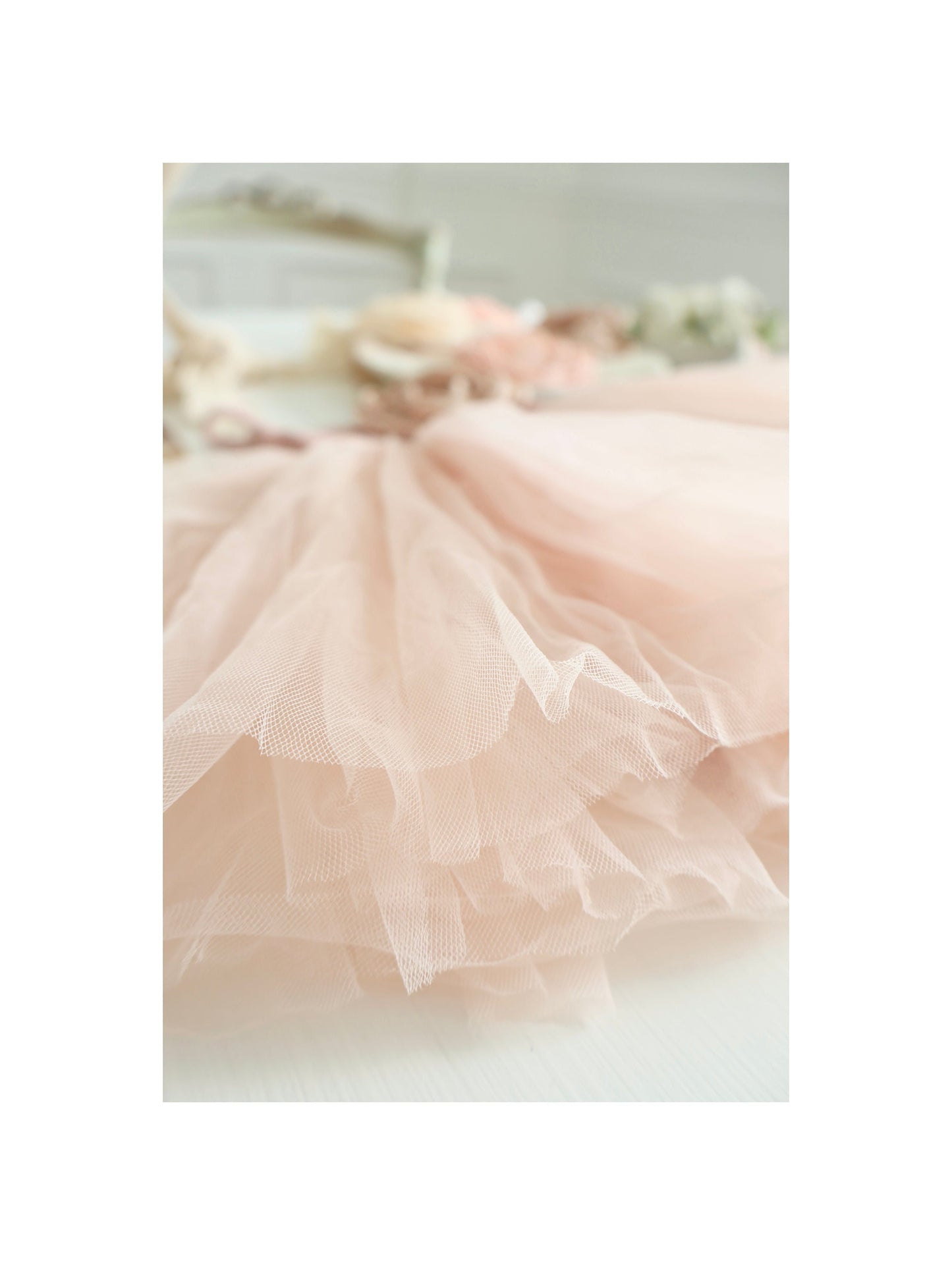 Baby Girl Blush Pink Boho Smocked Ballet Tutu Dress, Bow, Floral Crown Headband, Summer 1st Birthday, Newborn Coming Home Outfit Pettiskirt