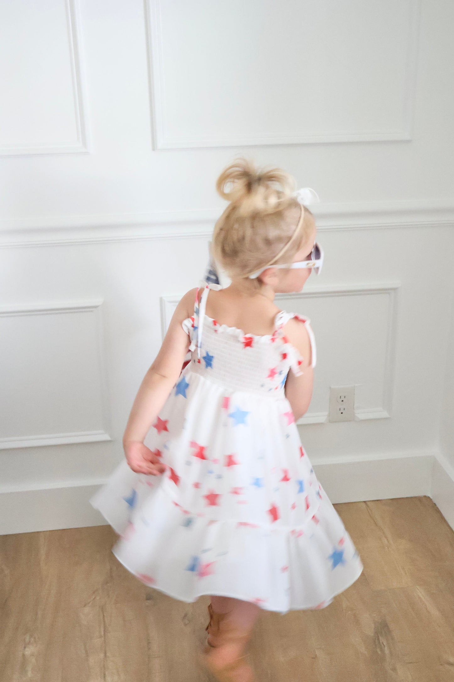 Size 3 months - 4T 4th of July Tulle Dress. Independence Day Dress Stars and Stripes. Red white and Blue. Summer, Sunhat, Sunglasses, Baby